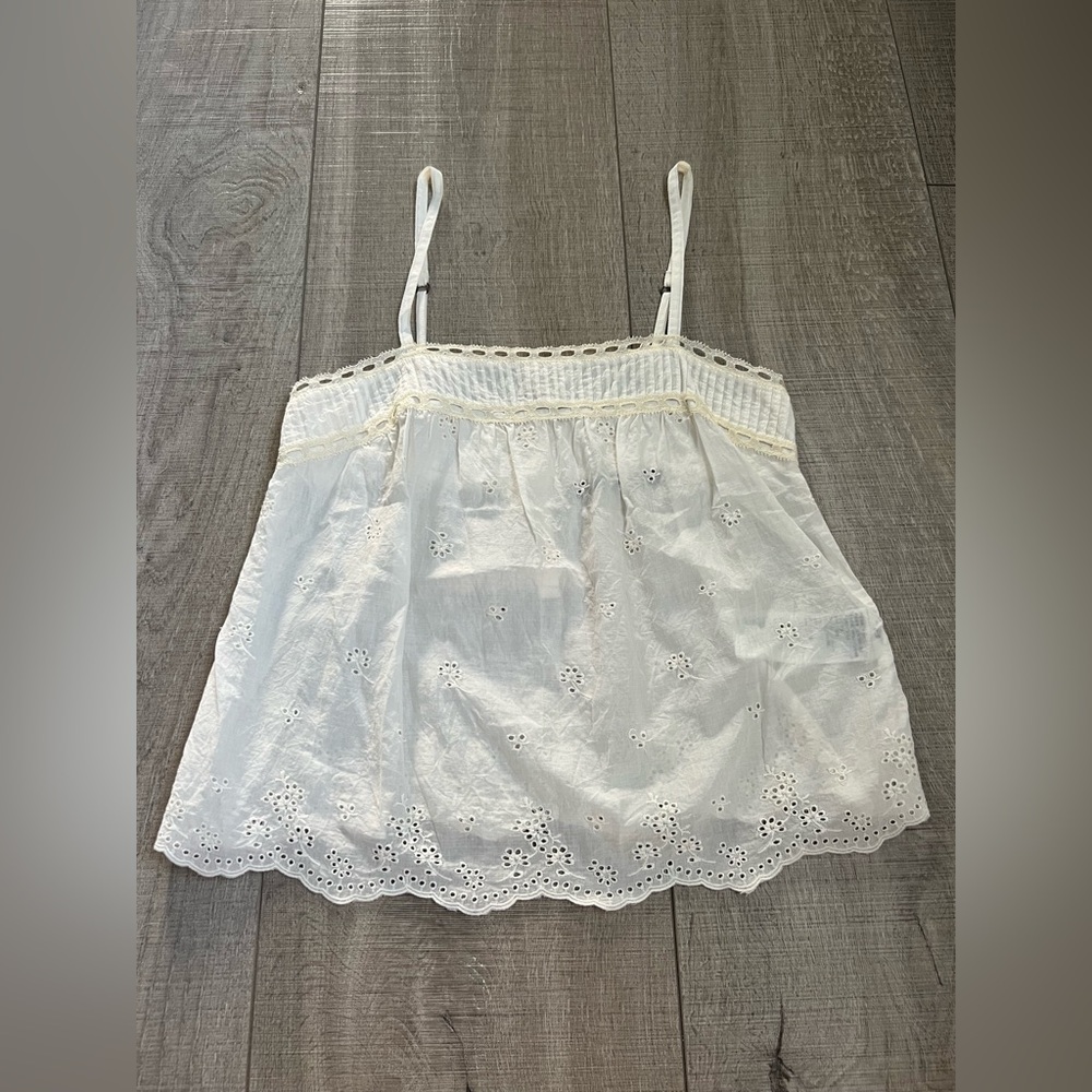 NWOT Abercrombie & Fitch White Eyelet Soft Cotton Camisole Women’s Size XS